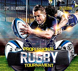 橄榄球比赛海报/传单模板：Rugby Flyer